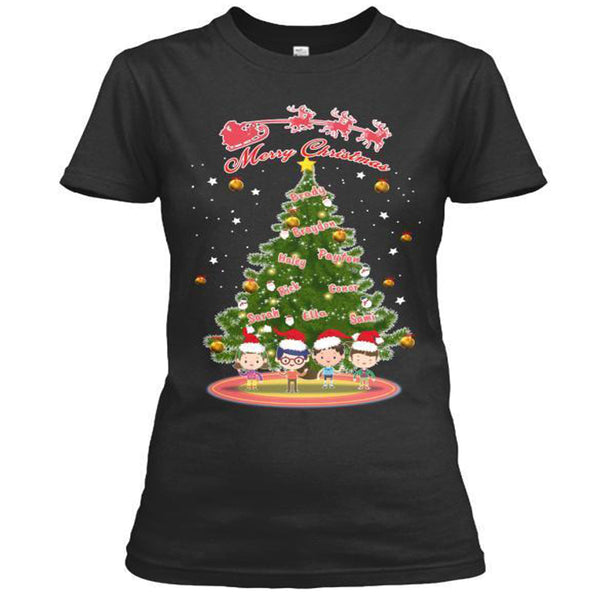 Merry Christmas Shirt with Kids/Grandkids Names 'Tis The Season. Most GrandParents/Parents Buy 2-5