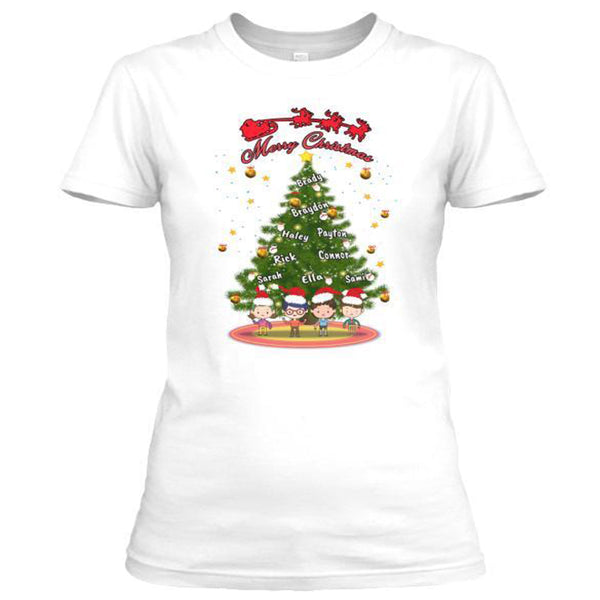 Merry Christmas Shirt with Kids/Grandkids Names 'Tis The Season. Most GrandParents/Parents Buy 2-5