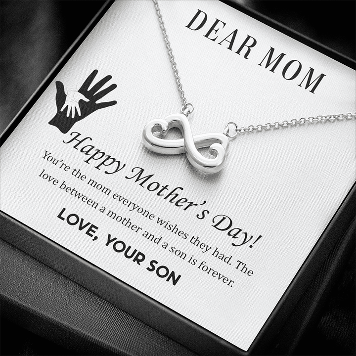 Happy Mothers day mom Infinity Heart Necklace