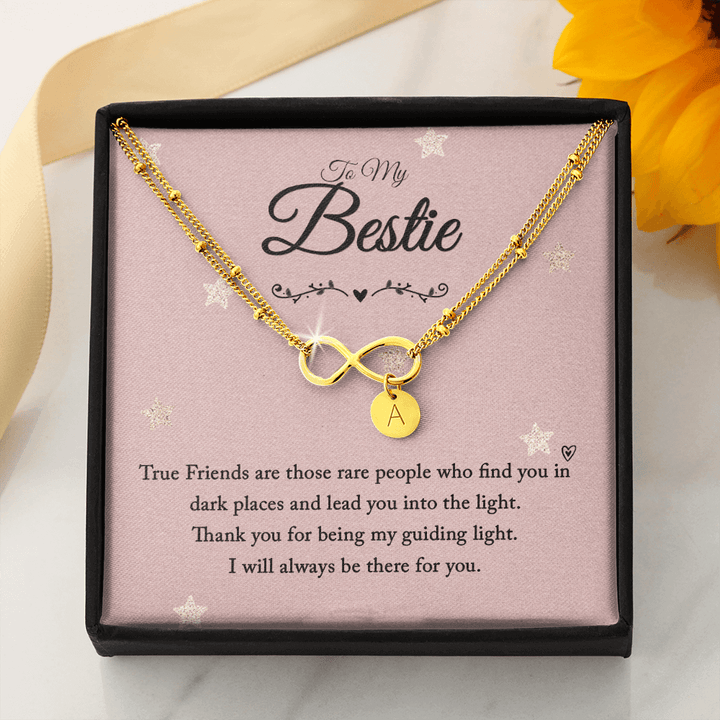 To my bestie-True Friends are those Gold Infinity Bracelet +1 charm