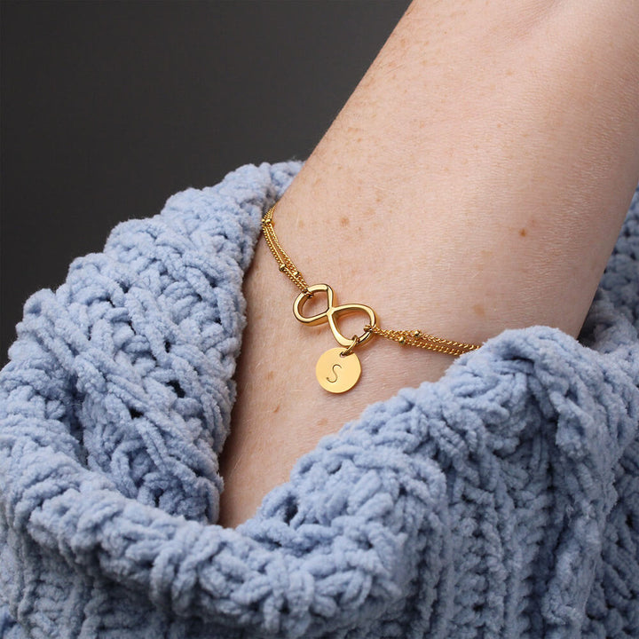 To My Soulmate - life may not always be sweet 2 Gold Infinity Bracelet +1 charm