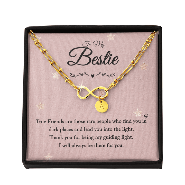 To my bestie-True Friends are those Gold Infinity Bracelet +1 charm