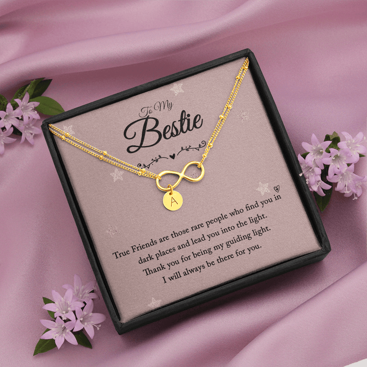 To my bestie-True Friends are those Gold Infinity Bracelet +1 charm