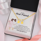 To my best friend - a best friend is like a four-leaf clover Gold Infinity Bracelet +1 charm