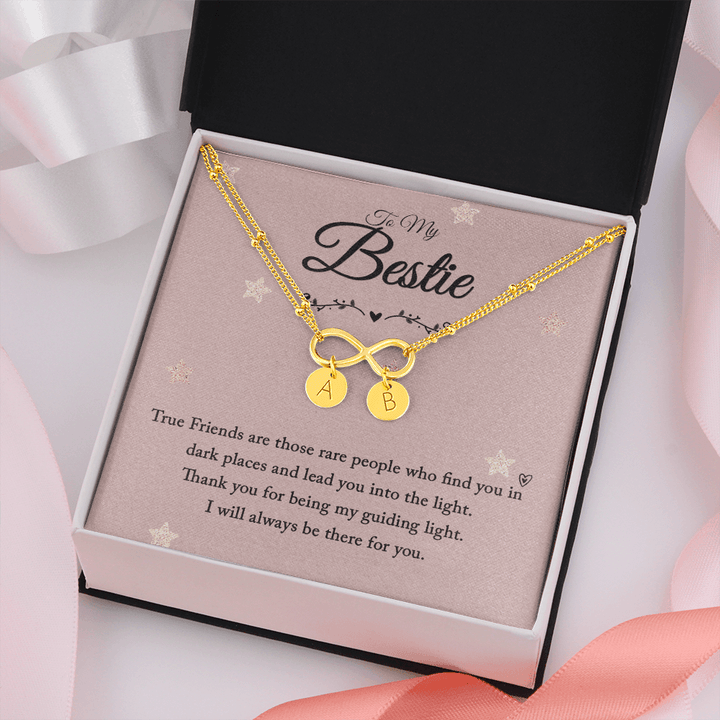 To my bestie-True Friends are those Gold Infinity Bracelet +1 charm