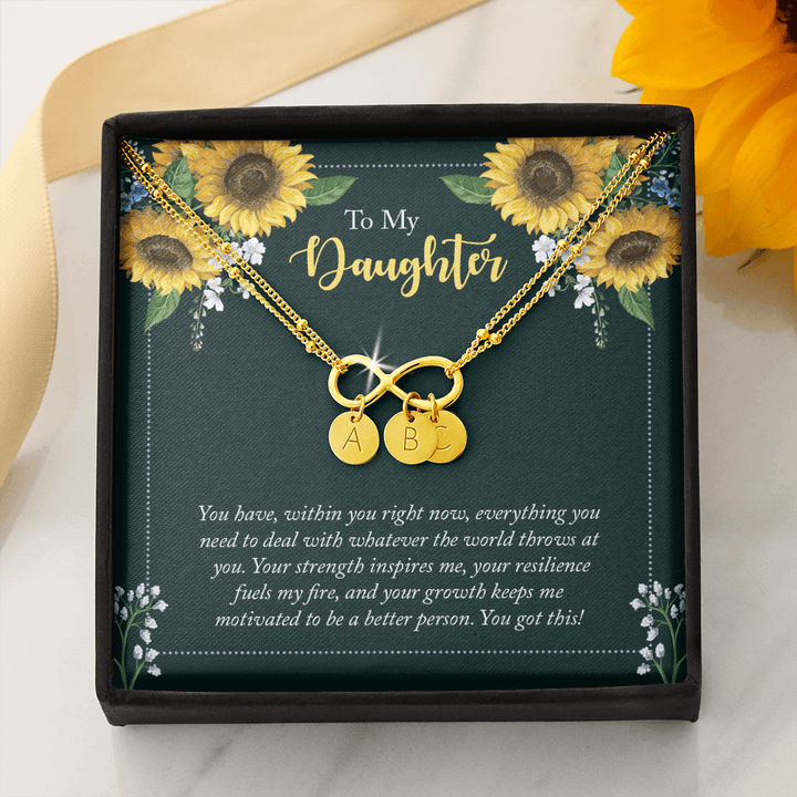To My Daughter - you have within you right now Gold Infinity Bracelet +1 charm