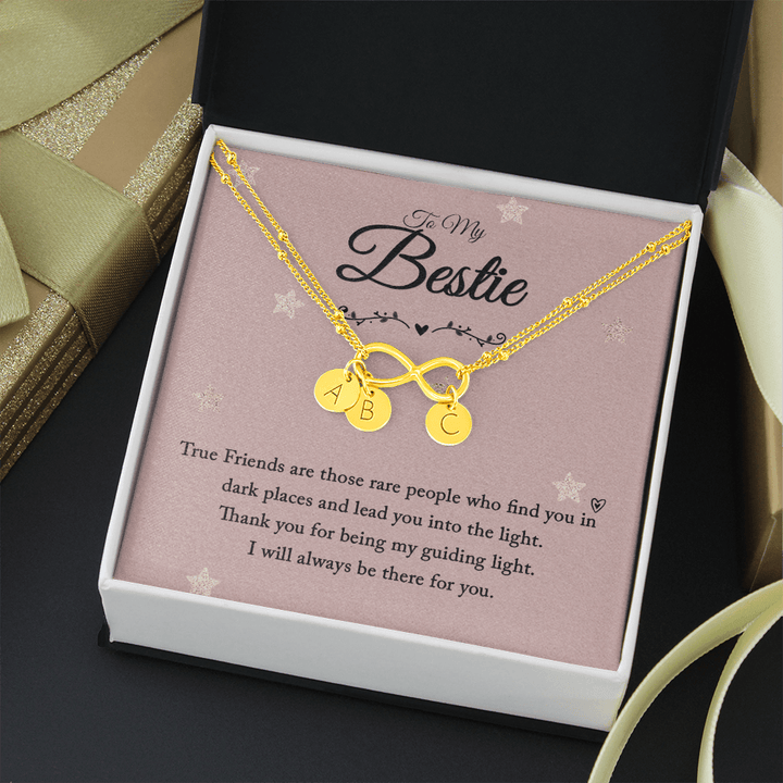 To my bestie-True Friends are those Gold Infinity Bracelet +1 charm