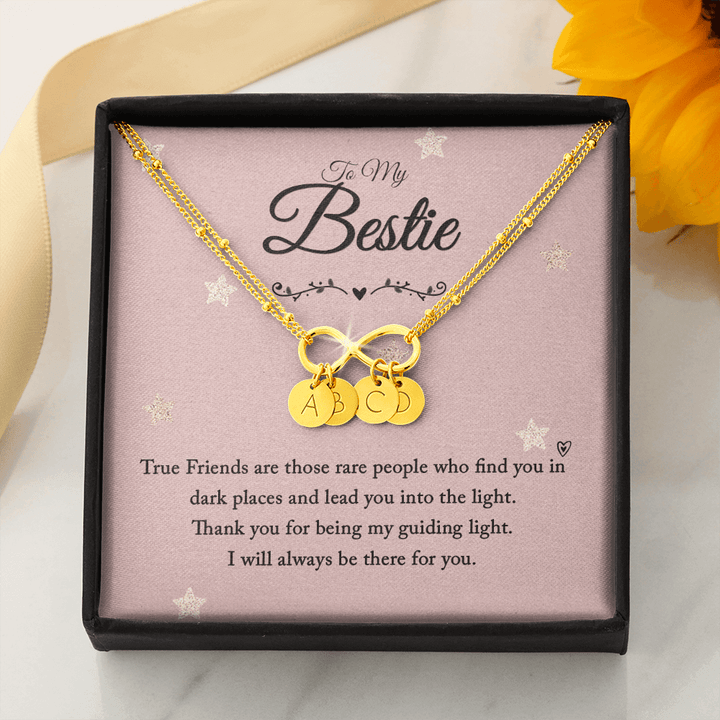 To my bestie-True Friends are those Gold Infinity Bracelet +1 charm