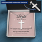 To my bestie-True Friends are those Personalized Cross Necklace (ball Chain)