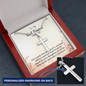 To my Best Friend-Life is partly (1) Personalized Cross Necklace (ball Chain)