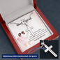 To my best friend - a best friend is like a four-leaf clover Personalized Cross Necklace (ball Chain)