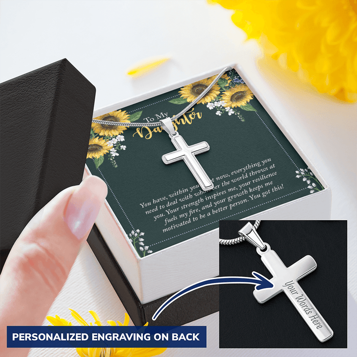 To My Daughter - you have within you right now Personalize Cross Necklace