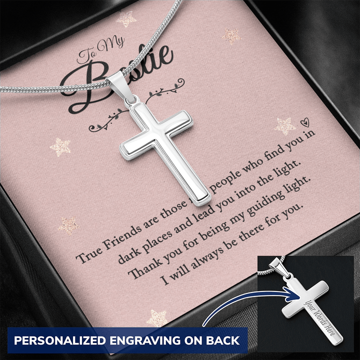 To my bestie-True Friends are those Personalize Cross Necklace