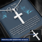 To my wife-I love the way Personalize Cross Necklace