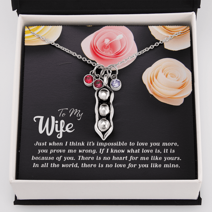 To my Wife-Just when I think Peas in POD Necklace