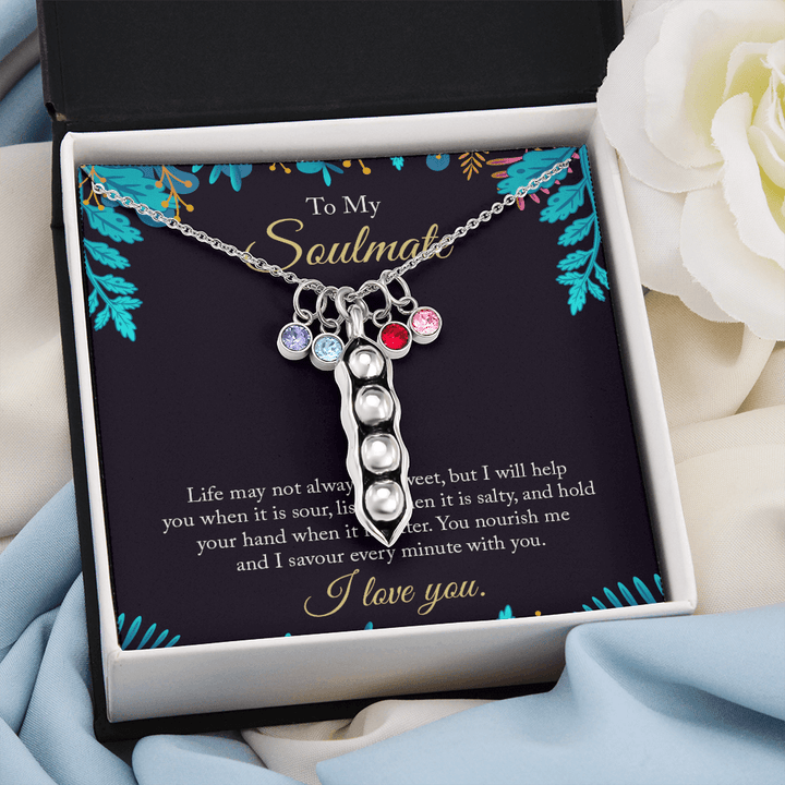 To My Soulmate - life may not always be sweet 2 Peas in POD Necklace