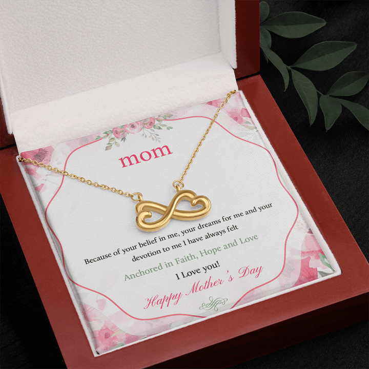 Message Card Mother day -final Infinity Heart Necklace
