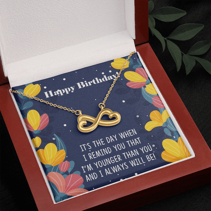 Siblings Birthday Infinity Heart Necklace