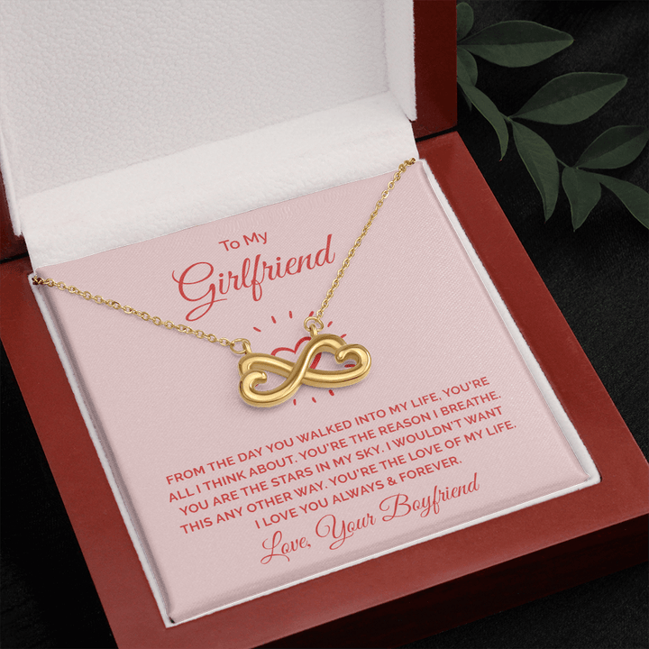 To My Girlfriend - From the day you walked into my life Infinity Heart Necklace