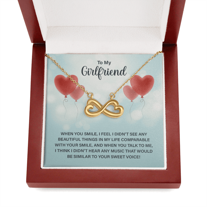 To My Girlfriend - When you smile Infinity Heart Necklace