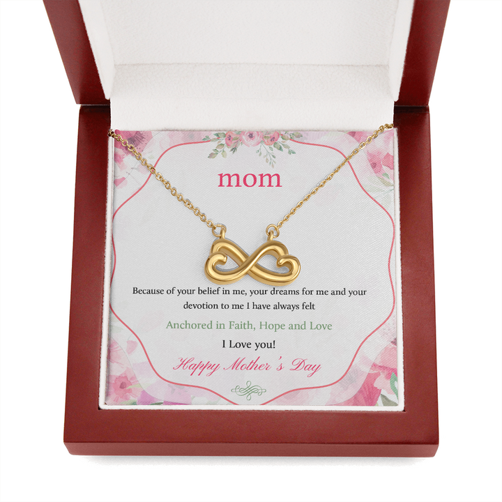 Message Card Mother day -final Infinity Heart Necklace