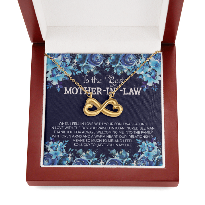 Message mother in law Infinity Heart Necklace