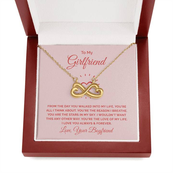 To My Girlfriend - From the day you walked into my life Infinity Heart Necklace