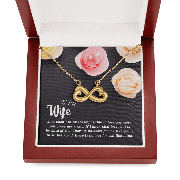 To my Wife-Just when I think Infinity Heart Necklace