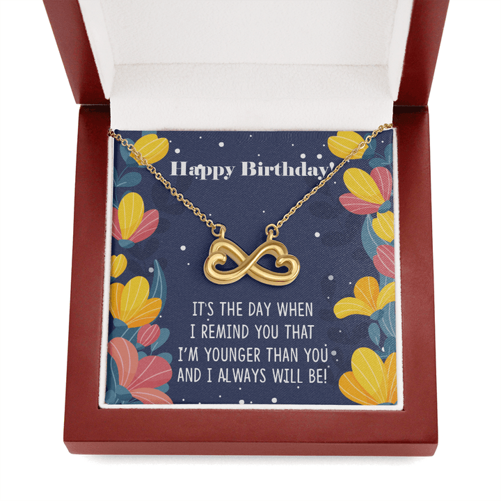 Siblings Birthday Infinity Heart Necklace