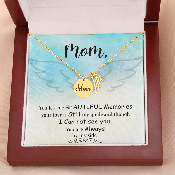You left me mom necklace