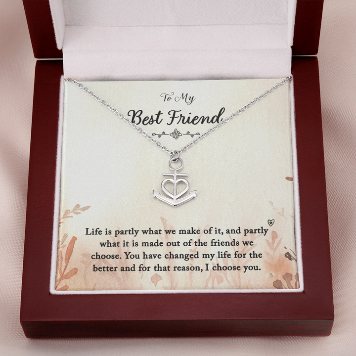 To my Best Friend-Life is partly Anchor Necklace