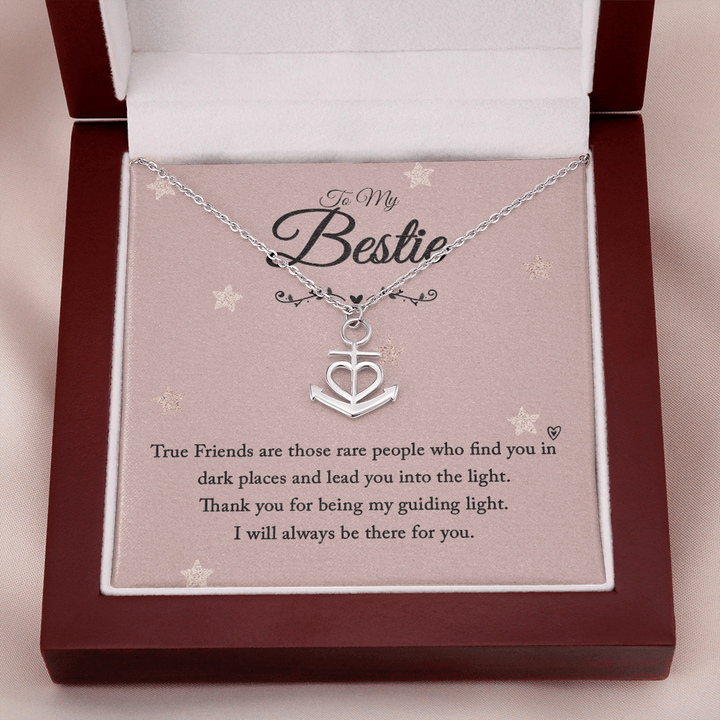 To my bestie-True Friends are those Anchor Necklace