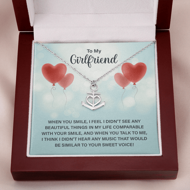 To My Girlfriend - When you smile Anchor Necklace