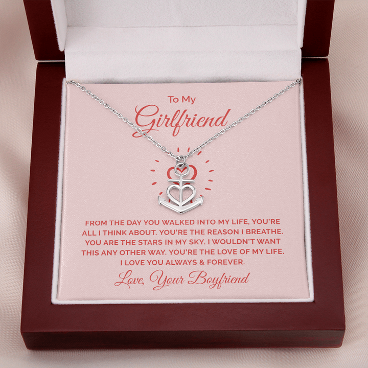 To My Girlfriend - From the day you walked into my life Anchor Necklace