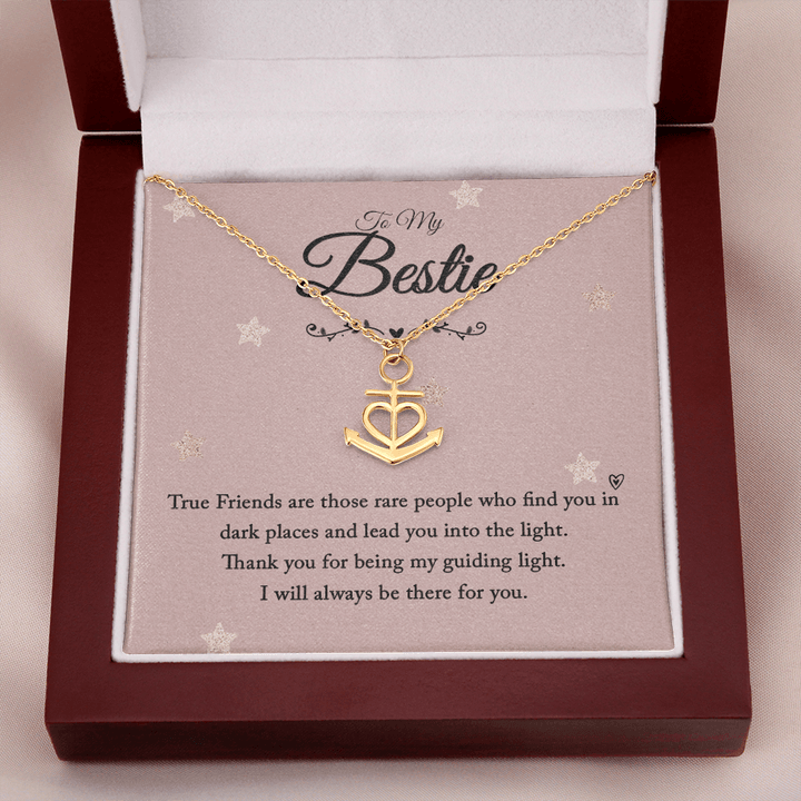 To my bestie-True Friends are those Anchor Necklace