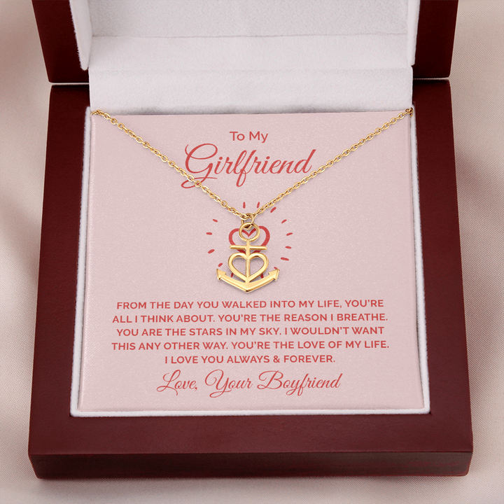 To My Girlfriend - From the day you walked into my life Anchor Necklace