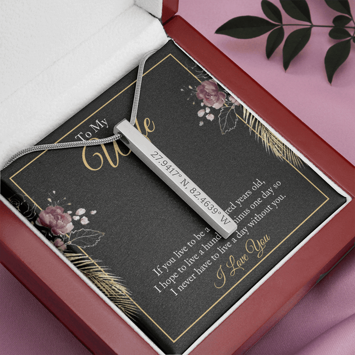 To My wife - if you live to be a hundred years old Coordinates Vertical Stick