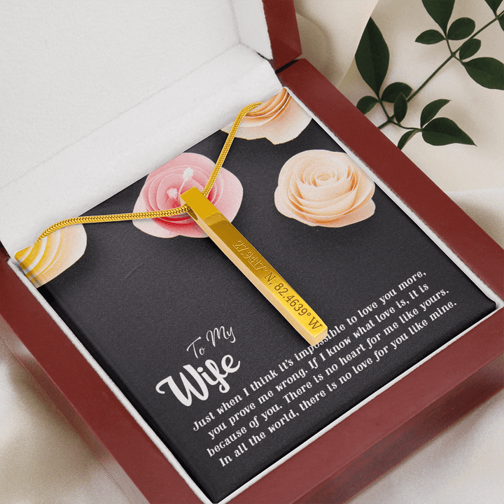 To my Wife-Just when I think Coordinates Vertical Stick