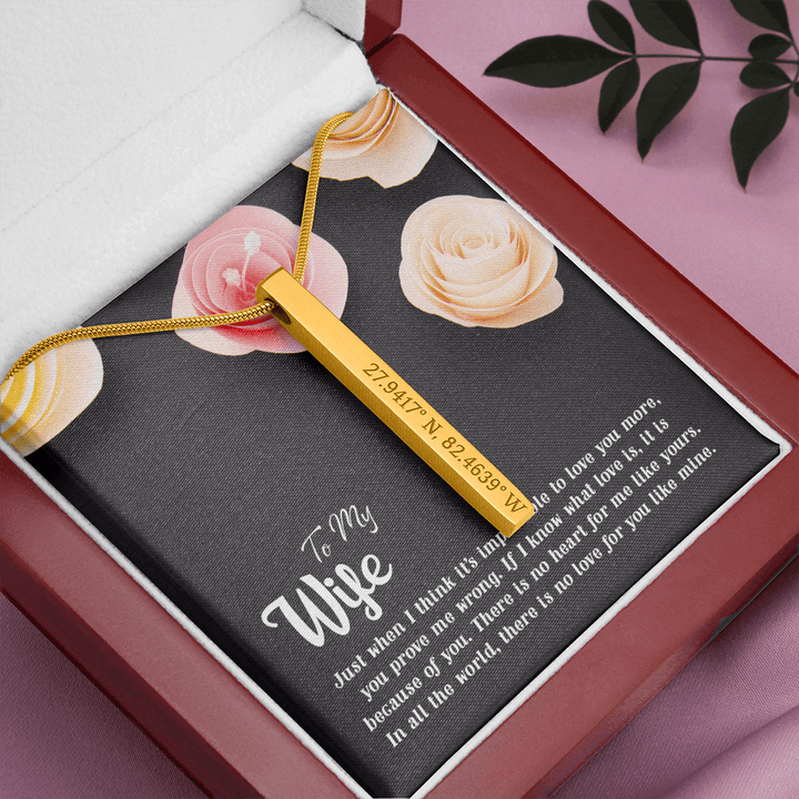 To my Wife-Just when I think Coordinates Vertical Stick