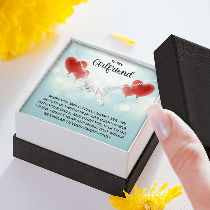 To My Girlfriend - When you smile love Necklace