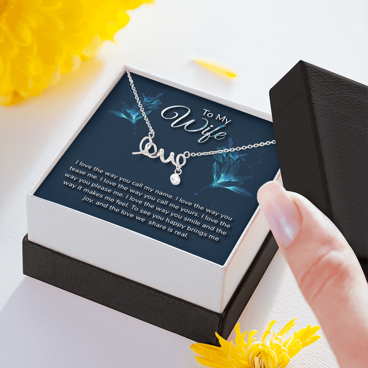 To my wife-I love the way love Necklace