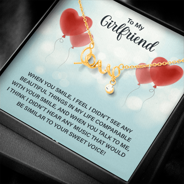 To My Girlfriend - When you smile love Necklace