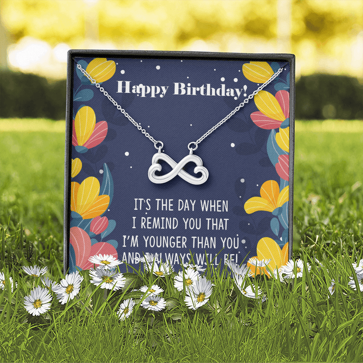 Siblings Birthday Infinity Heart Necklace