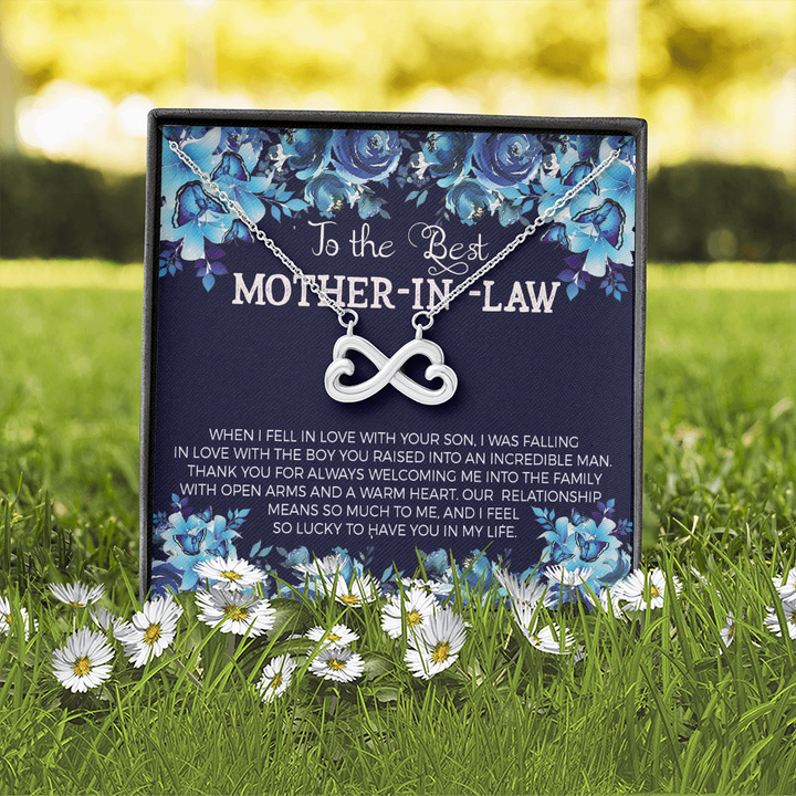 Message mother in law Infinity Heart Necklace