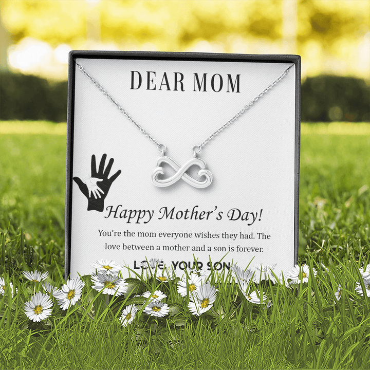 Happy Mothers day mom Infinity Heart Necklace