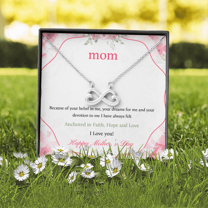 Message Card Mother day -final Infinity Heart Necklace