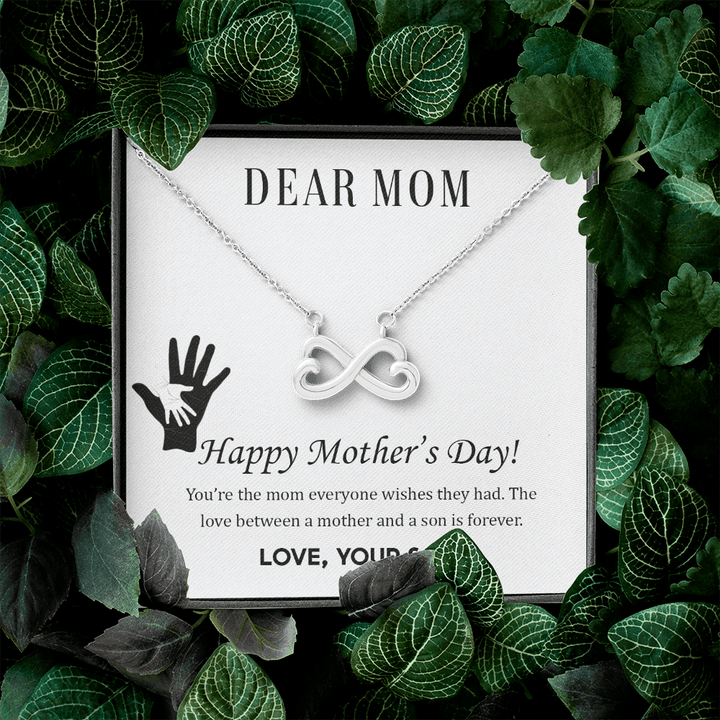 Happy Mothers day mom Infinity Heart Necklace