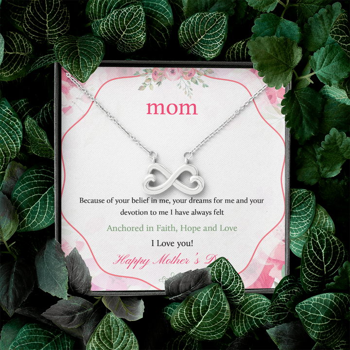 Message Card Mother day -final Infinity Heart Necklace