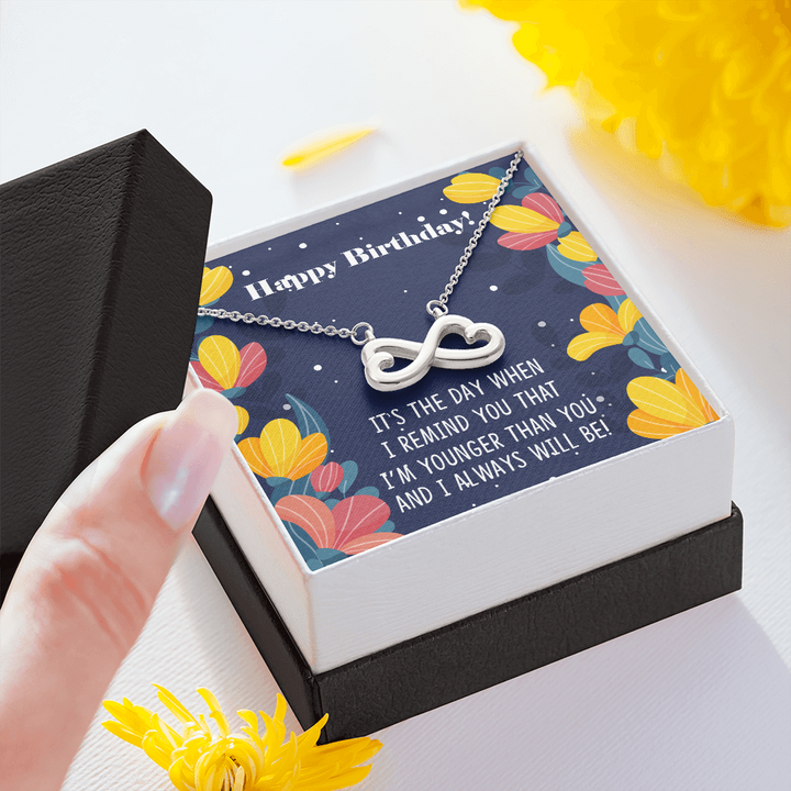 Siblings Birthday Infinity Heart Necklace