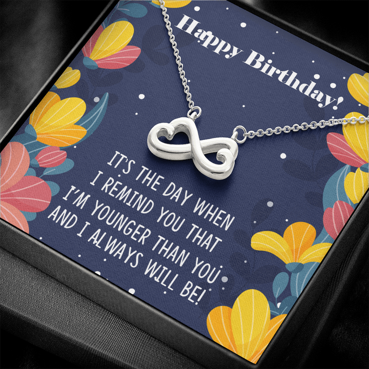 Siblings Birthday Infinity Heart Necklace